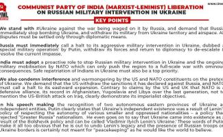 Key Points: CPIML on Russian Military Intervention on Ukraine 