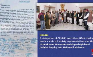 CPIML and other INDIA Coalition Leaders Meets Uttarakhand Governor